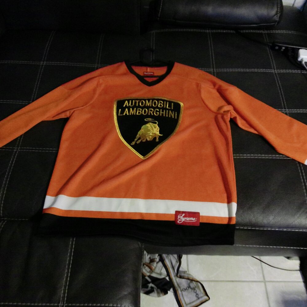 Supreme Automobili Lamborghini Hockey Jersey SS20 Orange Size L 100% polyester